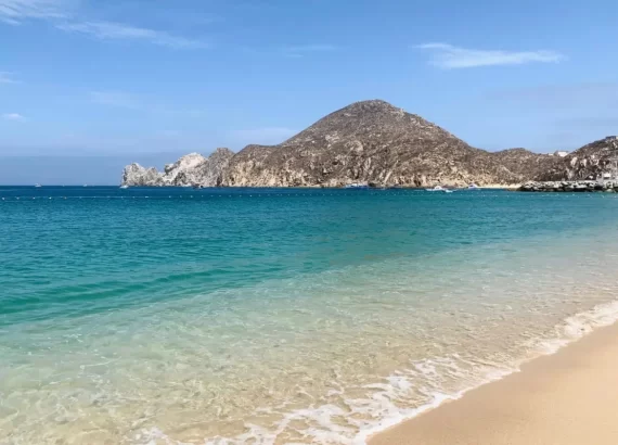 Cabo San Lucas travel guide cover displaying Medano Beach