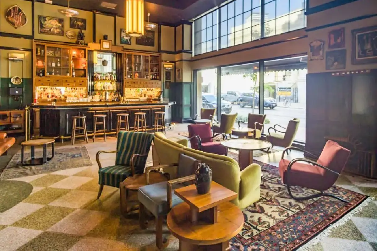 The lobby at the ACE Hotel, which is one of the best hotels in the New Orleans French Quarter for digital nomads