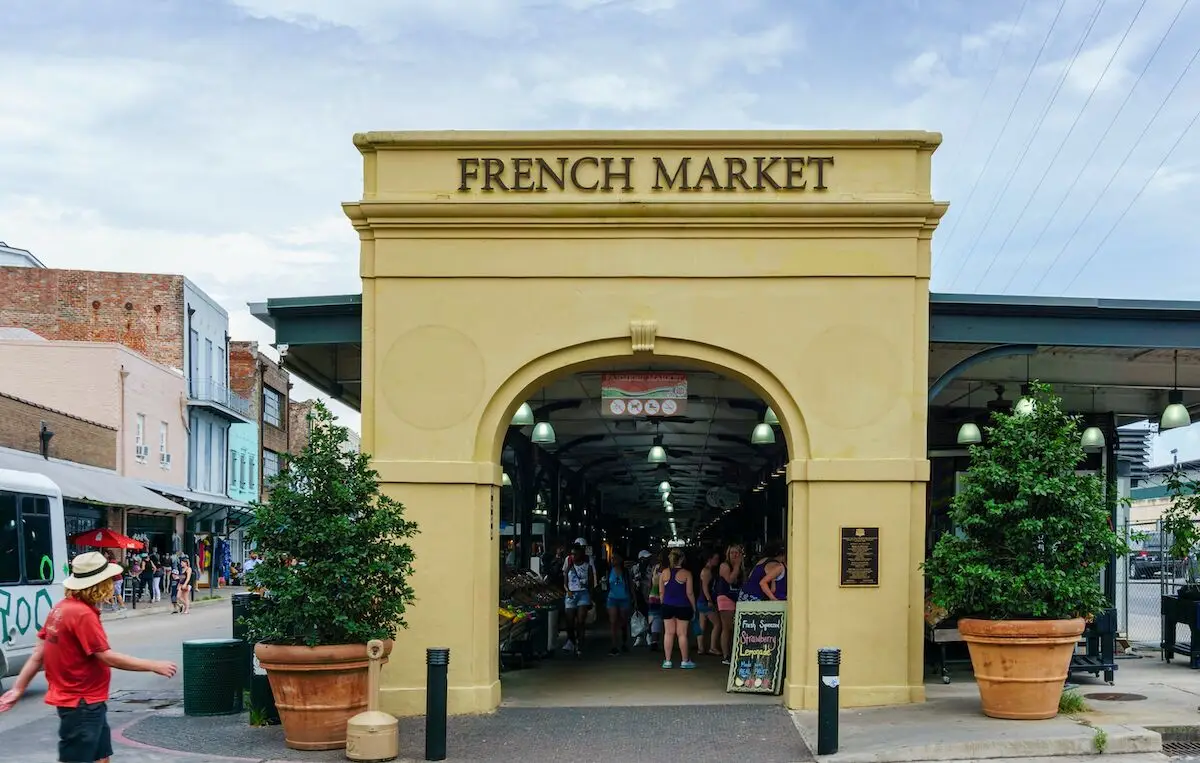 French Market in the New Orleans French Quarter entrance