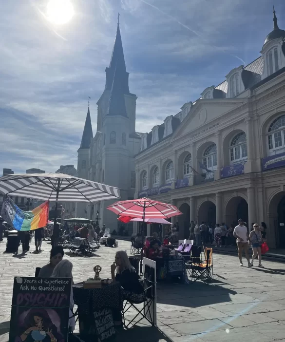 Jackson Square New Orleans French Quarter local artists and street performers