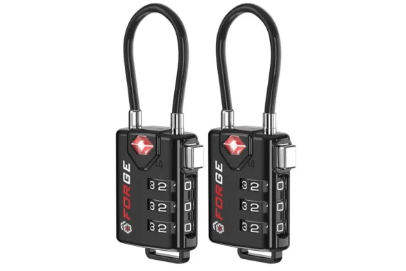 Set of luggage locks which are great for securing luggage, especially for digital nomads with expensive equipment who travel frequently