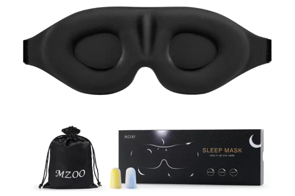 Cushioned eye mask for better sleep, which creates a dark environment for deeper sleep in bright rooms 