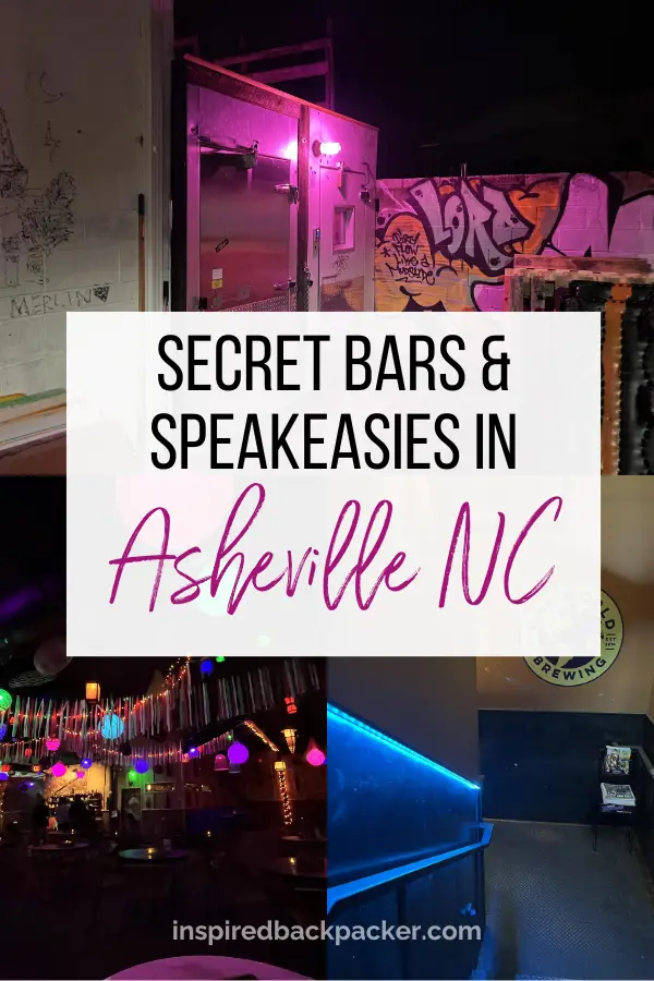 Asheville speakeasy scene and hidden bars blog Pinterest Pin for Inspired Backpacker