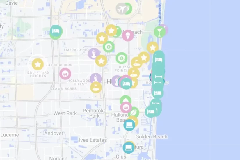 Map of Hollywood Beach Florida | Save To Your Phone!