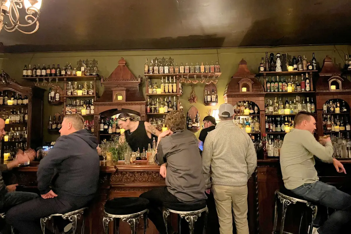 The bar area at the Crow and Quill