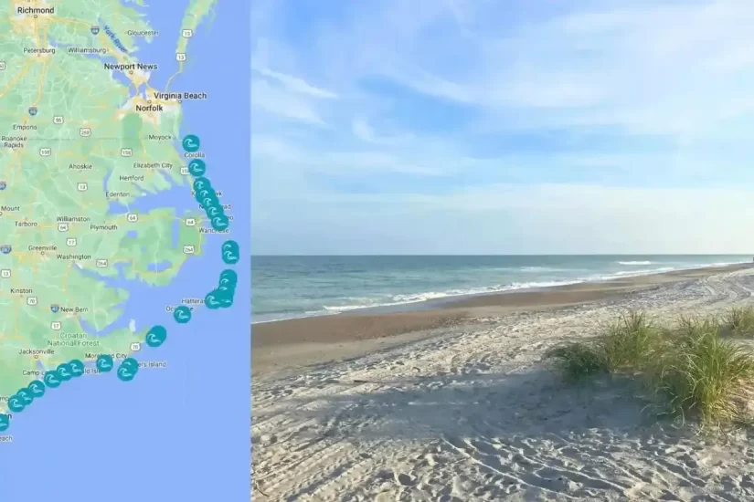 North Carolina Beaches Map With Live Cameras | Complete List