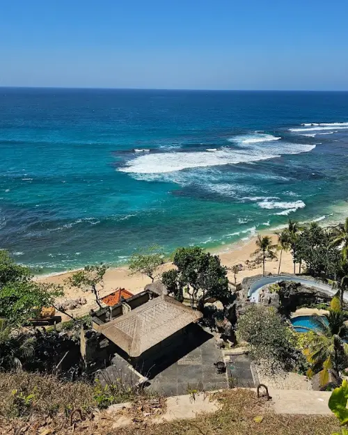 Aerial view of Sawangan Beach near Nusa Dua