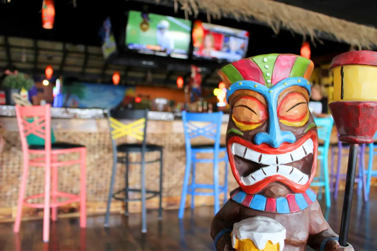 Tiki figurine at the Twisted Tiki Beach Bar