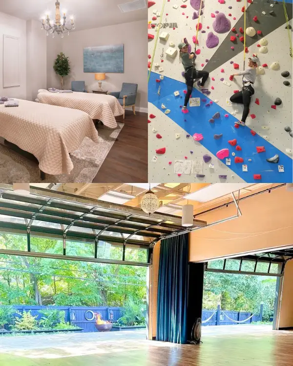 Charlote wellness spots that are great for couples, including Khali Yoga Center, Inner Peaks and Woodhouse Spa