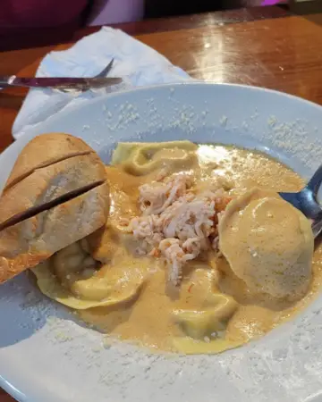 Seafood ravioli dish at Chill Restaurant