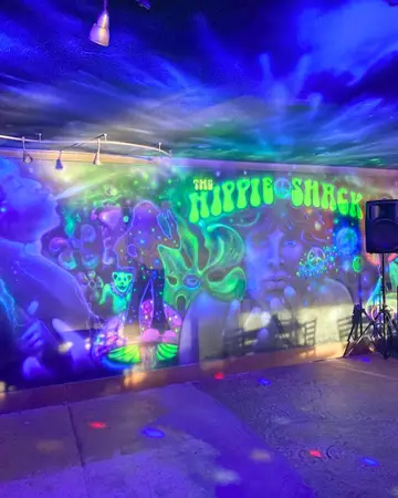 Glow wall and mural at the Hippie Shack bar in St Pete Beach