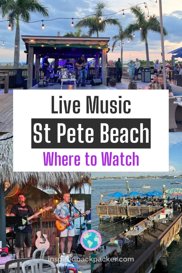 Pinterest pin to advertise the live music St Pete Beach blog