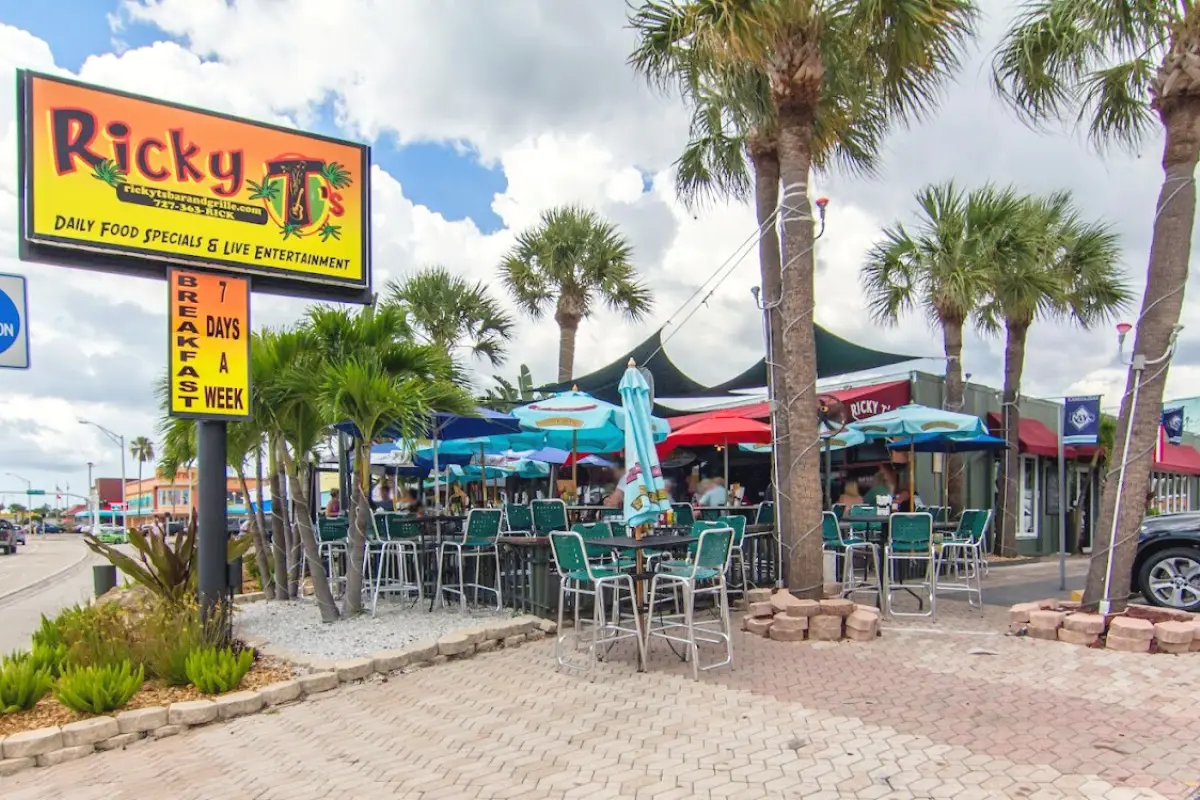 Ricky T's exterior, which is one of the best restaurants in Treasure Island Florida