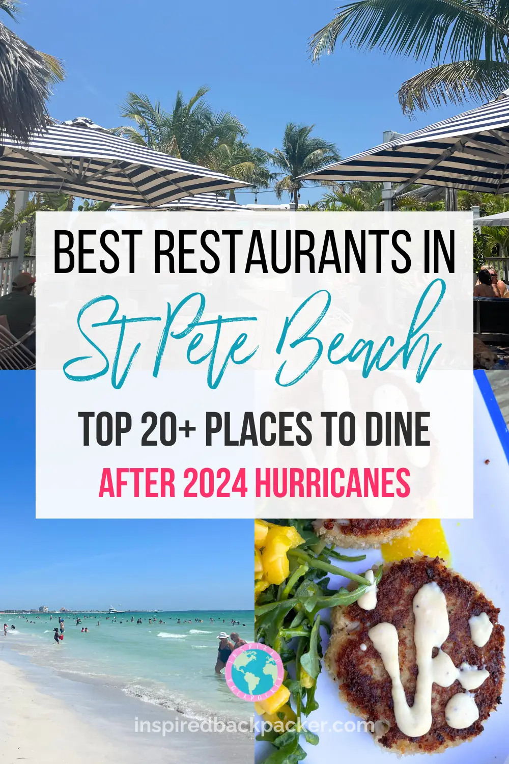 Pinterest pin for the St Pete Beach Restaurants guide pin on Inspired Backpacker