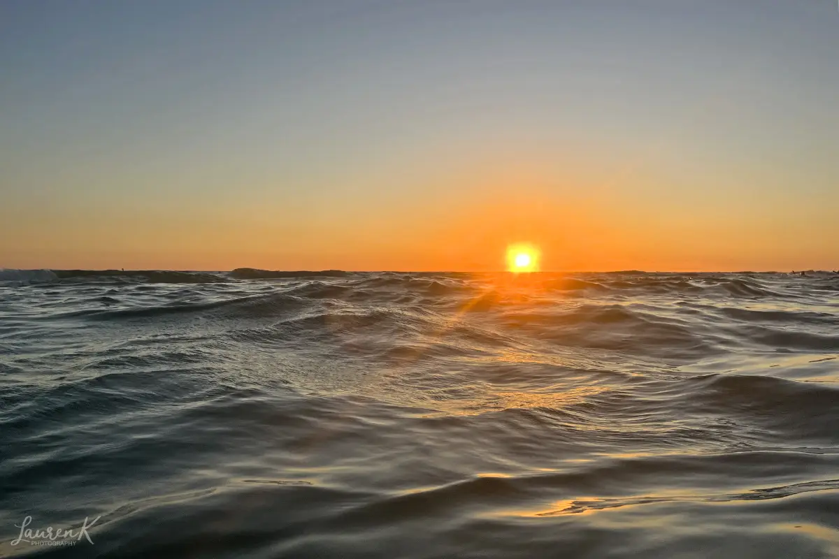 Sunset St Pete Beach FL, shot from the ocean. Photography by Lauren Kessel