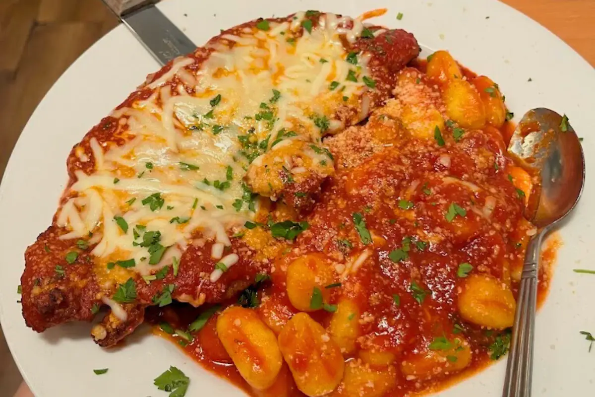 Chicken parmesan and gnocci entree at Verducci's St Pete Beach italian restaurant