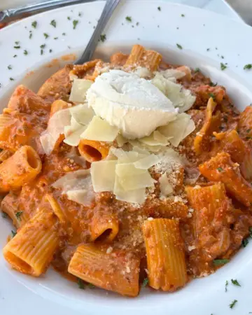 Pasta dish at Buona Ristorante, which is an italian restaurant in St Pete Beach