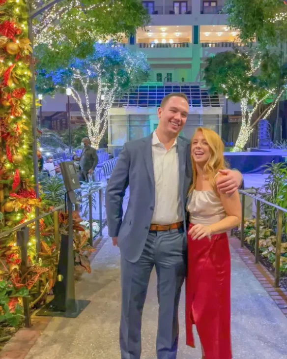 My husband and I at his company Christmas party at the Gaylord, which is the home to many of the best Washington DC Christmas events