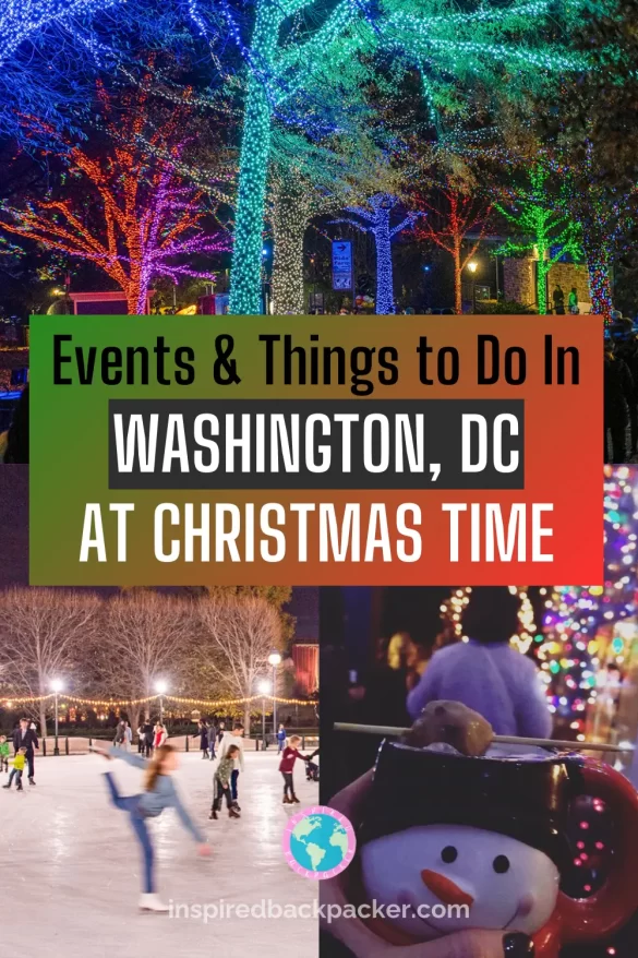 A Pinterest pin which can be shared for the Best Downtown Washington DC Christmas events blog