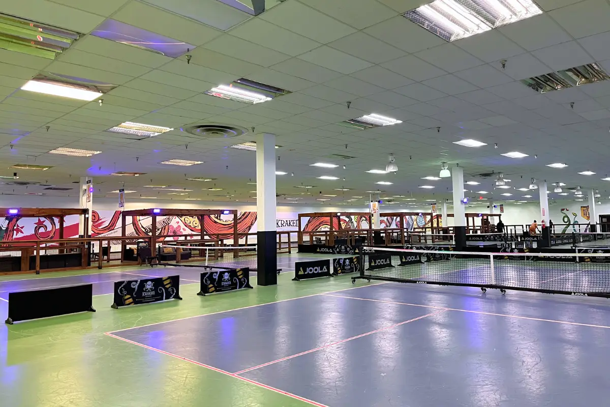 The Kraken pickleball courts which are empty 