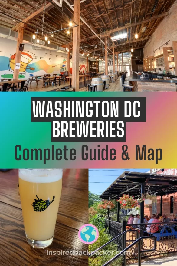 Pinterest pin for the Washington DC Breweries blog by Inspired Backpacker