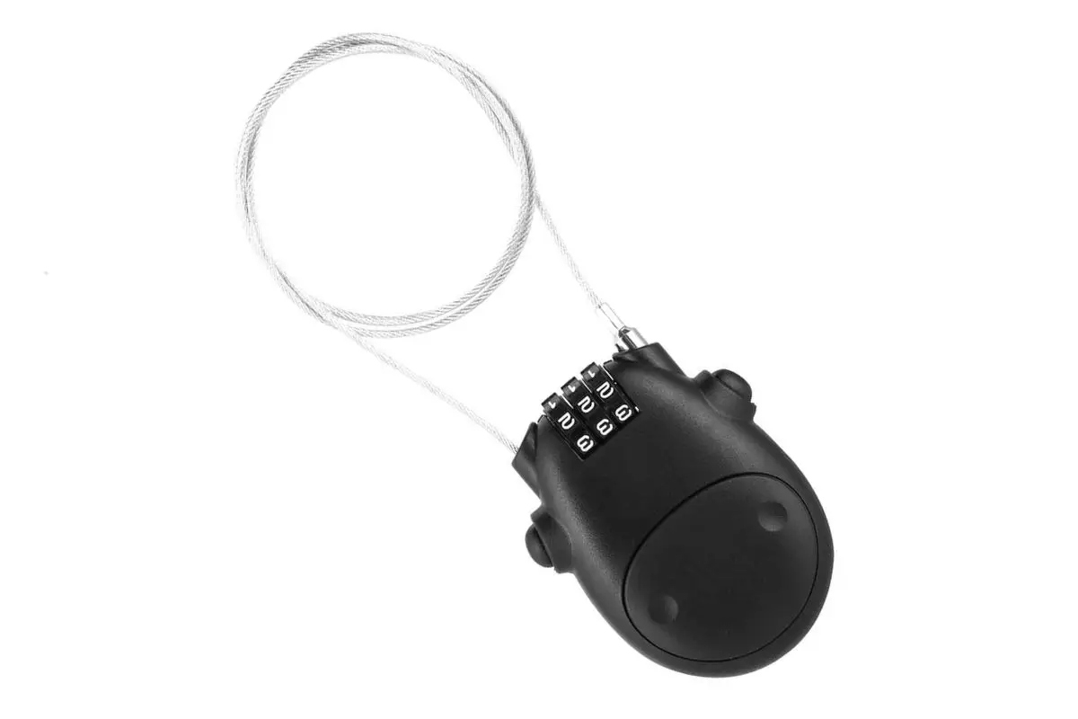 Extendable cable stroller lock for travel