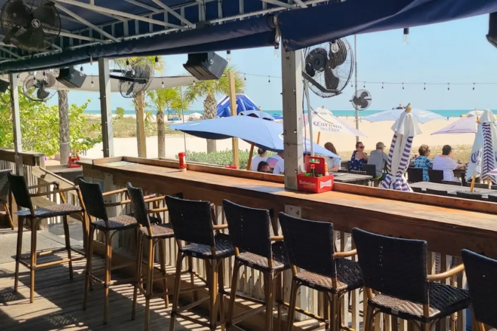 Beachfront views at Sloppy Joe's on the Beach in Treasure Island